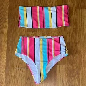 Push Up High Waisted Bandeau Bikini